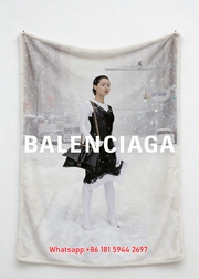 Balenciaga Snow Scene Print Fleece Throw Blanket BA445